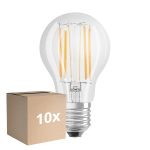Multipack 10x Ledvance Classic LED E27 Pear Filament Clear 7.5W 1055lm - 940 Cool White | Best Colour Rendering - Dimmable - Replaces 75W
