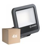Multipack 4x Ledvance LED Floodlight Aluminium Black 69W 10000lm 100D - 865 Daylight | IP66 - Symmetrical