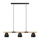 Nordlux Theo 3-Rail Pendant Metal and Wood Black | Suitable for 3x GU10
