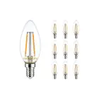 Multipack 10x Noxion Lucent LED E14 Candle Filament Clear 2.5W 250lm - 827 Extra Warm White | Dimmable - Replaces 25W