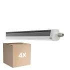 Multipack 4x Ledvance Waterproof Batten Damp Proof FLEX Throughwiring 42W 6800lm - | IP66 - Replaces 2x 58W