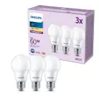 Multipack 3x Philips Bulb LED E27 Pear Frosted 8W 806lm - 827 Extra Warm White